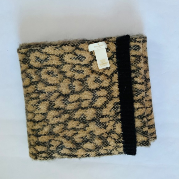 Kate Spade Wool/Mohair “Meow” Leopard Scarf - Picture 2 of 6